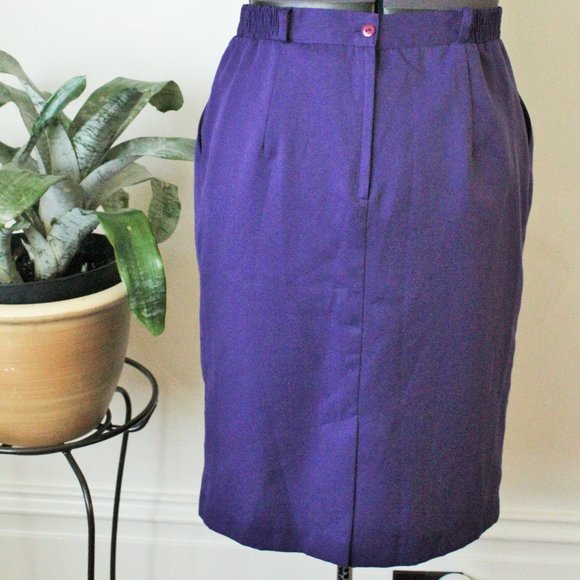 Vtg 80's Principles purple pencil skirt size 18 - Picture 3 of 4